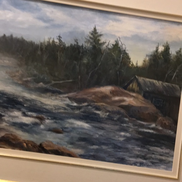 Oil painting Pat Beste Water landscape framed - Picture 5 of 8